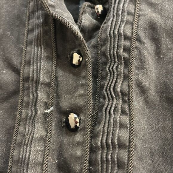 Ralph Lauren black denim woman's jacket w velvet at the collar/sparkly buttons - Picture 7 of 16